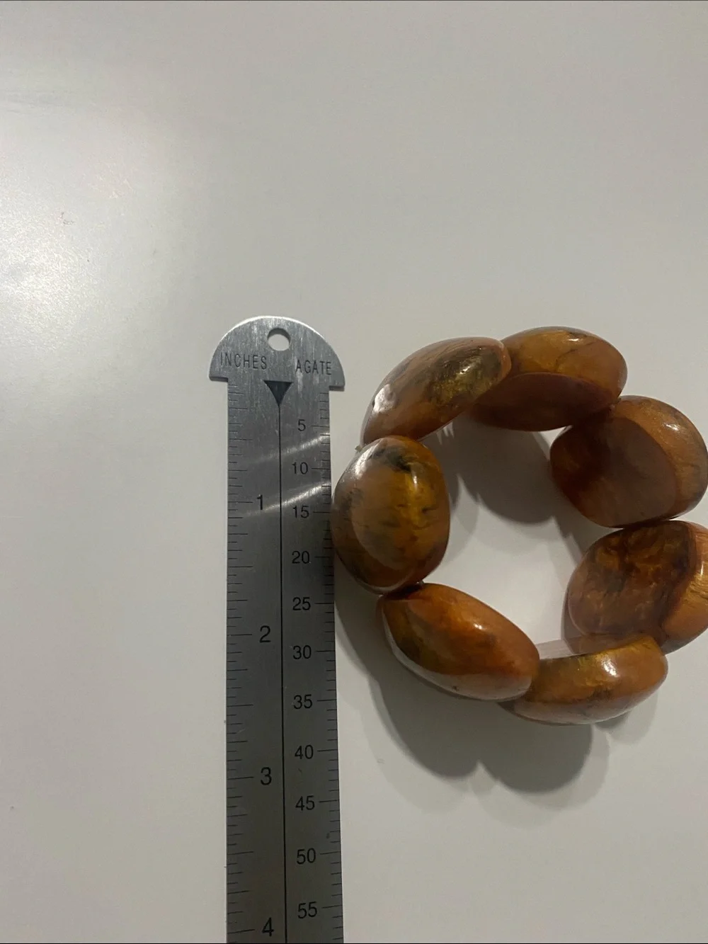 Chunky Amber-Tone Stretch Bracelet